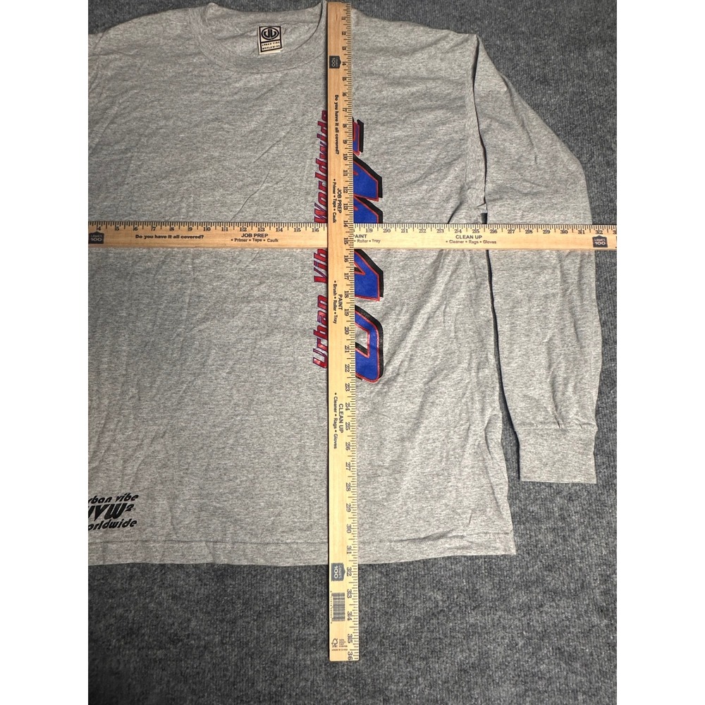 Vintage‎ Urban Vibe Worldwide Mens Graphic Long Sleeve Shirt Grey XXL UVW2 - Picture 8 of 10